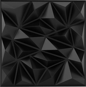 Conjunto de 20 painéis  50 x 50 x 5,5 cm em PVC de parede 3D em forma de losango quadrados para parede para sala de estar e quarto Preto