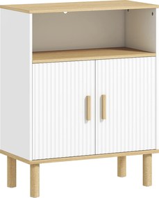 HOMCOM Móvel de casa de banho, móvel de arrumação com 2 portas, compartimento aberto, prateleira ajustável, 60x29,5x76,5cm, branco | Aosom Portugal
