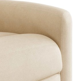 Poltrona reclinável elevatória tecido de microfibra bege