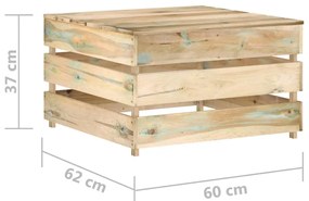 2 pcs conjunto lounge de jardim em paletes pinho impregnado