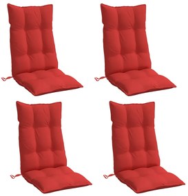 Almofadões p/ cadeira encosto alto 4 pcs tecido oxford vermelho