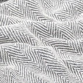 Manta em algodão 220x250 cm padrão espinha cinzento