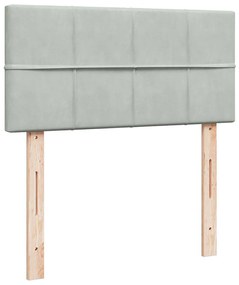 Estrutura cama otomana colchão 80x200 cm veludo cinzento claro