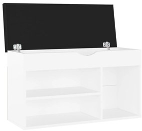 Banco sapateira + almofadão 80x30x47 cm contraplacado branco