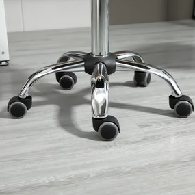 HOMCOM Banco Giratório com Rodas Altura Ajustável entre 48-63cm Banco de Trabalho Estofado em Couro PU para Salão Dentista Diâmetro Ø35,5cm Preto