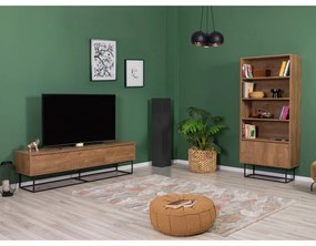 Conjunto de Mobiliário de Sala Laxus – Nogueira/Preto – 90x39x40 cm