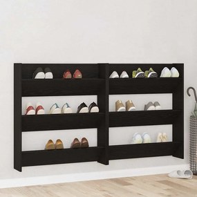 vidaXL Armários para Sapatos de Parede Outros 2 pcs Carvalho preto
