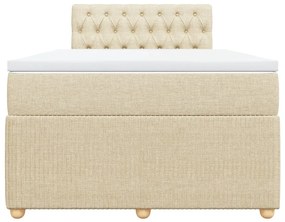 Cama boxspring com colchão 120x190 cm tecido cor creme