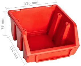 32 pcs kit caixas arrumação com painéis parede vermelho e preto