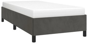 Estrutura de cama sem colchão 100x200 cm veludo cinzento-escuro