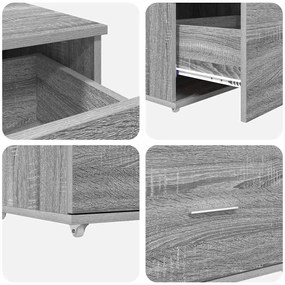Mesa Sonoma cinzento 131.5 x 50 x 106.5 cm Madeira processada