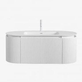 Conjunto De Móveis De Banheiro Em Madeira Carsone Com Pia Integrada Branco & Sem Unidade Auxiliar & Sem Espelho & Branco ↑20 - Sklum