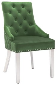 vidaXL Cadeira de jantar veludo verde-escuro