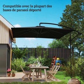Base retangular para guarda-sol, suporte metálico enterrado para terraço ou piscina, 16,5 x 16,5 x 40 cm, cinzento escuro