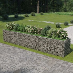 vidaXL Canteiro elevado/cesto gabião 540x90x100 cm aço galvanizado