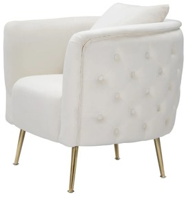 POLTRONA BUCAREST 76X74X73 CM CREME E DOURADO