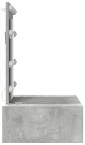 Mesa de Maquiagem Suspensa com Luzes LED Cinza Concreto