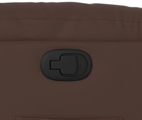 Poltrona reclinável couro artificial castanho
