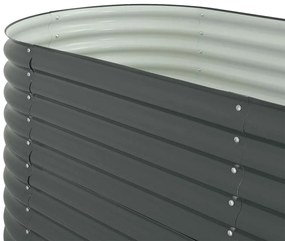 Canteiro elevado de jardim aço galvanizado 400x80x81cm cinzento
