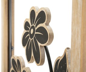 PAINEL DE PAREDE DE FERRO/MADEIRA GIRISH 30X2,5X60 CM CASTANHO E PRETO