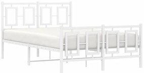 Estrutura de cama com cabeceira e pés 120x200 cm metal branco