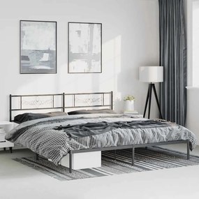 Estrutura de cama com cabeceira 183x213 cm metal preto