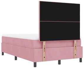 Camas Box com Colchão e Banco Rosa 120x200 cm Veludo