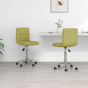 vidaXL Cadeiras de jantar giratórias 2 pcs tecido verde