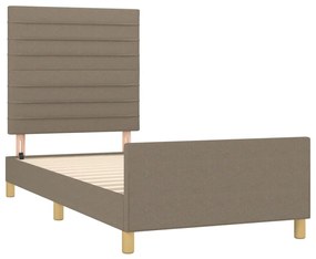 Estrutura de cama sem colchão 90x190 cm tecido cinzento