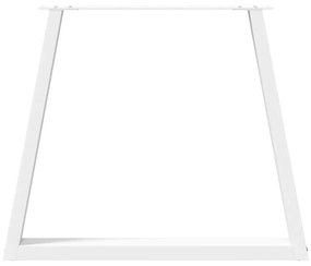 Mesa de jantar pernas 2pcs forma de V 70x(72-73,3)cm aço branco