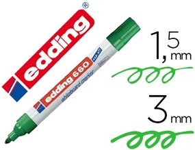 Marcador Edding para Quadro Branco 660 Cor Verde Ponta Redonda 3 mm Recarregavel