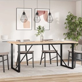 Mesa de jantar estrutura em O 180x90x75,5cm pinho/aço