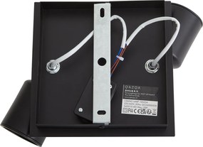 Foco de Casa de Banho Moderno Preto Quadrado 2 Luzes IP44 - Ducha