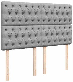 Estrutura de cama otomana com colchão 140x190 cm cinzento claro