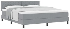 Cama Box Spring com Colchão Cinza Claro 180x200 cm Tecido