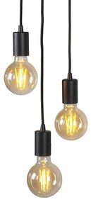 Candeeiro de suspensão inteligente industrial preto com Wifi G95 3 luzes - Facil