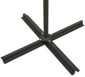 Guarda-sol jardim cantilever c/ poste/luzes LED 300cm antracite