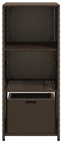 Armário de arrumação para jardim 50x55x115 cm vime PE castanho