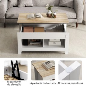 Mesa de Centro com Bancada Elevável Mesa de Centro com 2 Compartimento