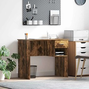 vidaXL Mesa com Armazenamento Carvalho Fumado 90x49.5x75 cm Madeira Engenheirada