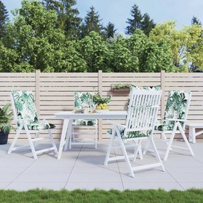 vidaXL Almofadões para cadeiras altas de jardim 4 pcs tecido folhas