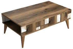 Mesa de Centro Madrid – Branco e Nogueira – 105x37,6x60 cm