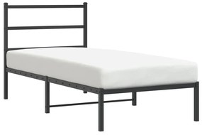 Estrutura de cama com cabeceira 90x190 cm metal preto