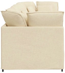 Sofá modular com almofadas tecido creme