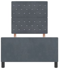 Cama vidaXL Cinza Escuro 100x200 cm Veludo