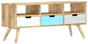 Móvel de TV 110x35x48 cm madeira de mangueira maciça