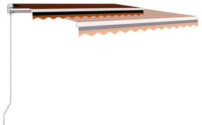 Toldo retrátil manual 300x250 cm laranja e castanho