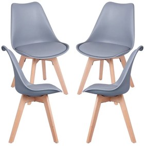 Pack 4 Cadeiras Synk Basic - Cinza claro