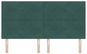 Cabeceira LED vidaXL Verde Escuro 90 cm Veludo