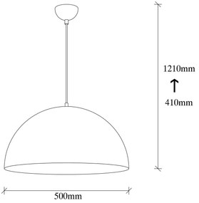 Candeeiro Chandelier Sivani – Preto e Dourado – Diâmetro 50 cm, Altura